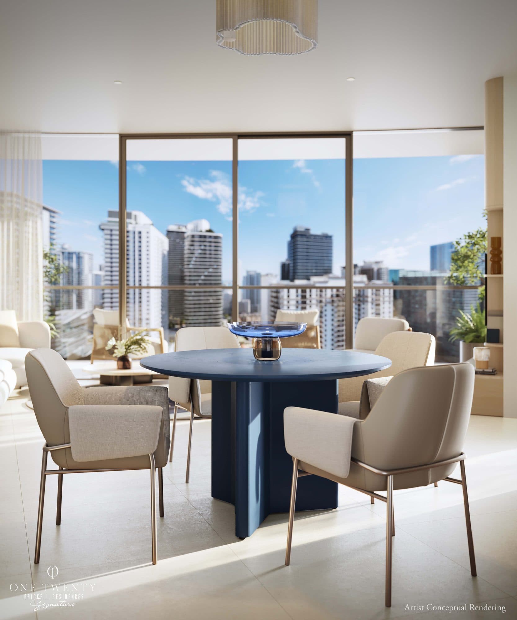Espacio de comedor en una residencia de One Twenty Brickell Signature